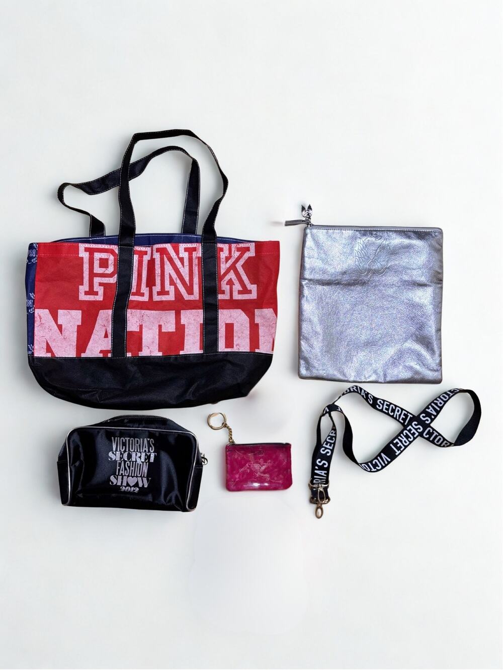 Vtg Y2K 2010s Victoria’s Secret VS Pink Accessory Bundle Tote Makeup Bag